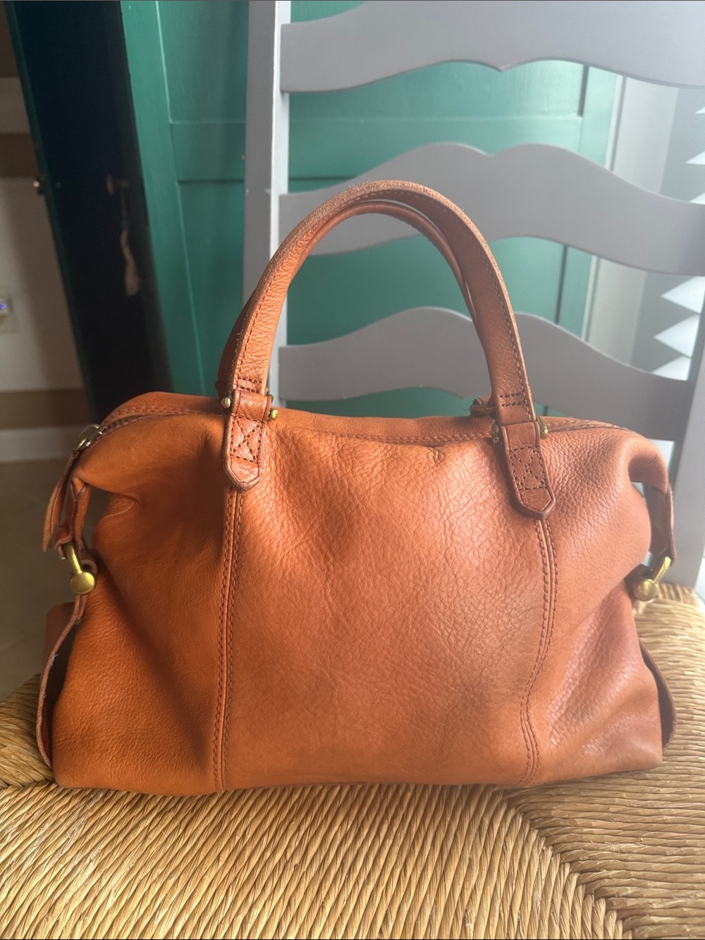 Madewell Glasgow Leather Satchel brass hardware - Picture 2 of 14